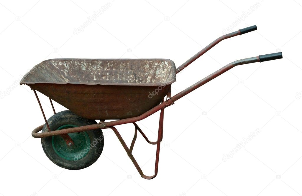 Old rusty vintage wheelbarrow
