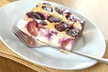 Clafoutis with plums clipart