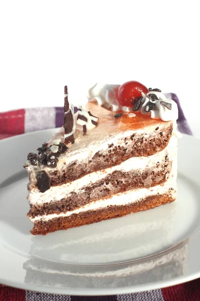 Čokoládový koláč s cherry — Stock fotografie
