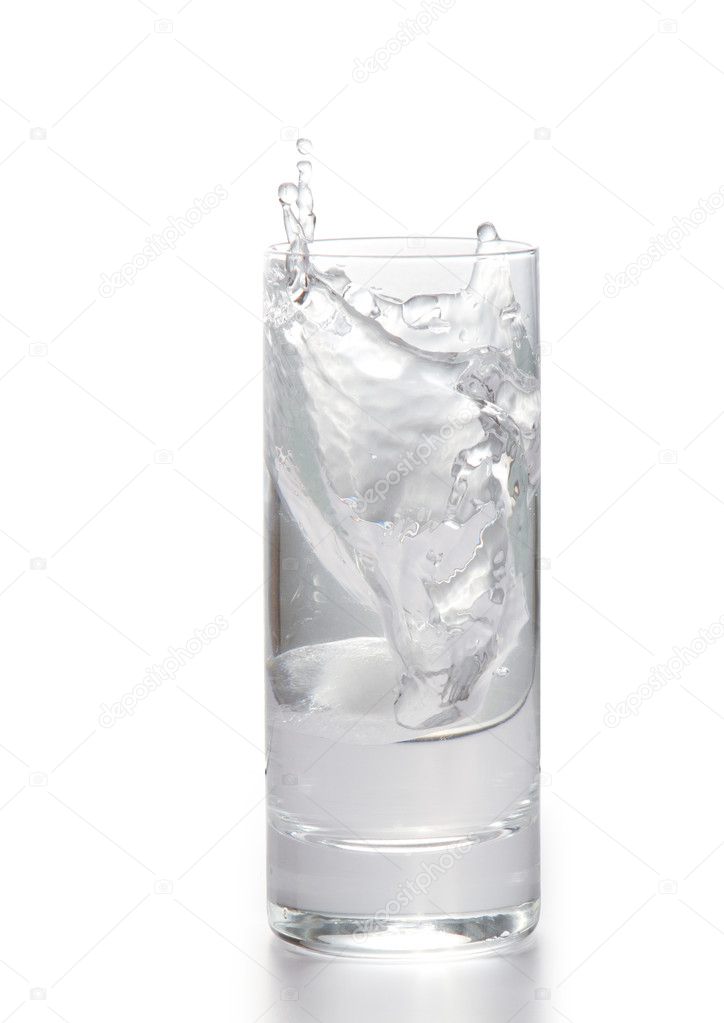 Water in glass with ice