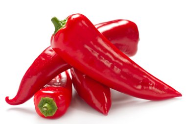 Red peppers on white background clipart