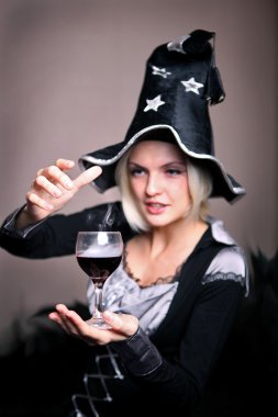 Witch with a potion clipart