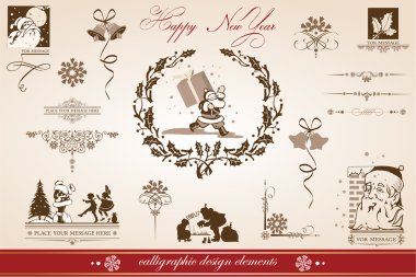 Christmas and new year greetings clipart