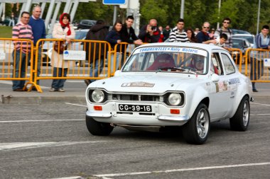 LEIRIA, PORTUGAL - APRIL 22: José Grosso drives a Ford MKI during Leiria City Slalom 2012, in Leiria, Portugal on April 22, 2012.