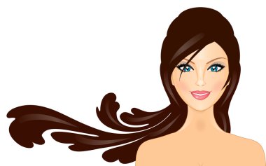 Vector illustration of girl with long hair