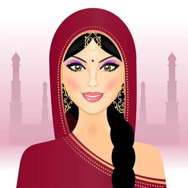 Εικονογράφηση φορέας ινδική γυναίκα — Διανυσματικό Αρχείο