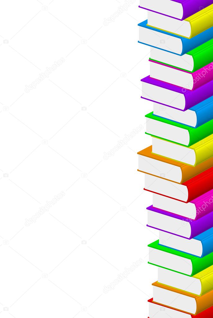 Vector illustration of colorful books