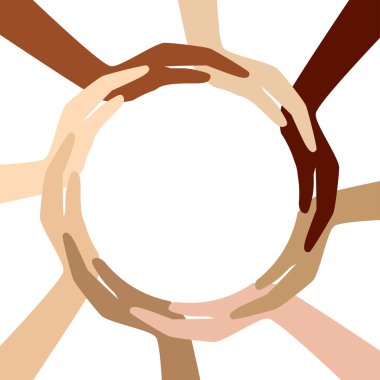 Circle from different hands clipart