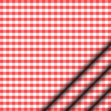 Vector illustration of red tablecloth clipart