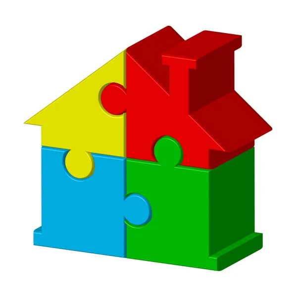 Maison de puzzles — Image vectorielle