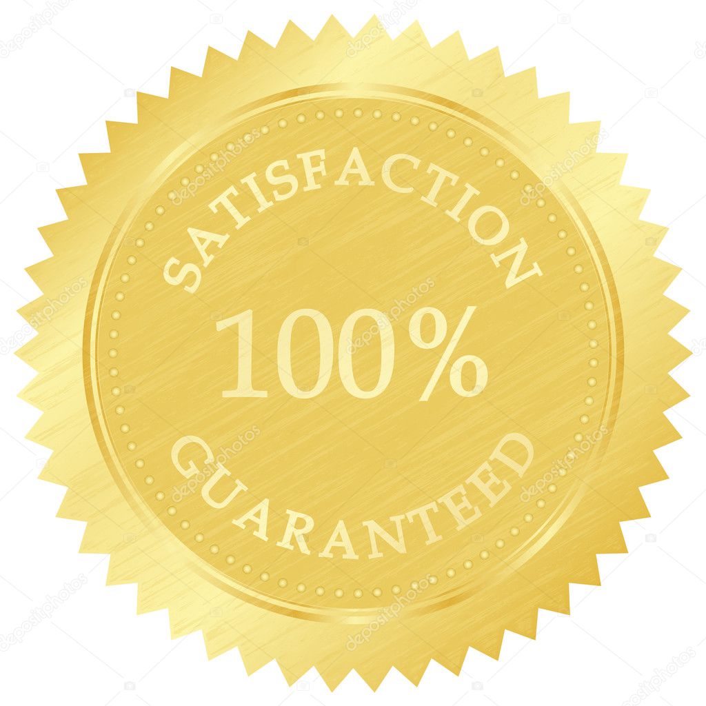 Vector illustration of gold guarantee stamp