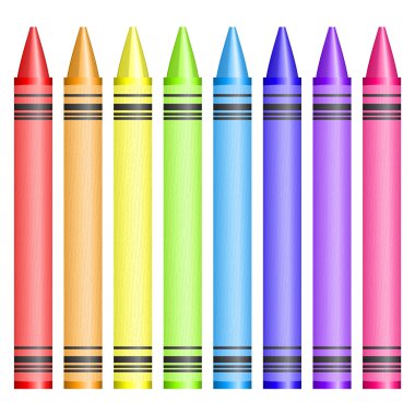 Vector illustration of crayons clipart