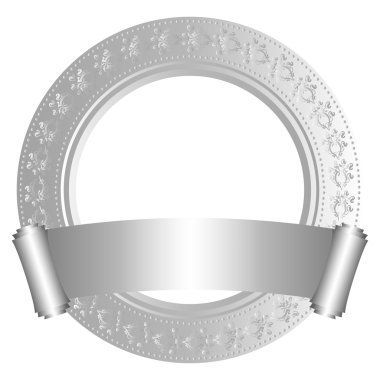 Circular frame with scroll clipart