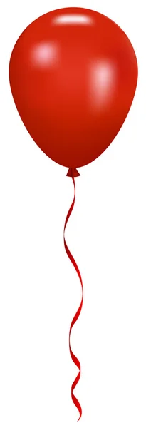 Vectorillustratie van rode ballon met lint — Stockvector