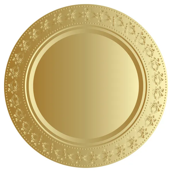 Vector illustration of gold tray — Stock Vector