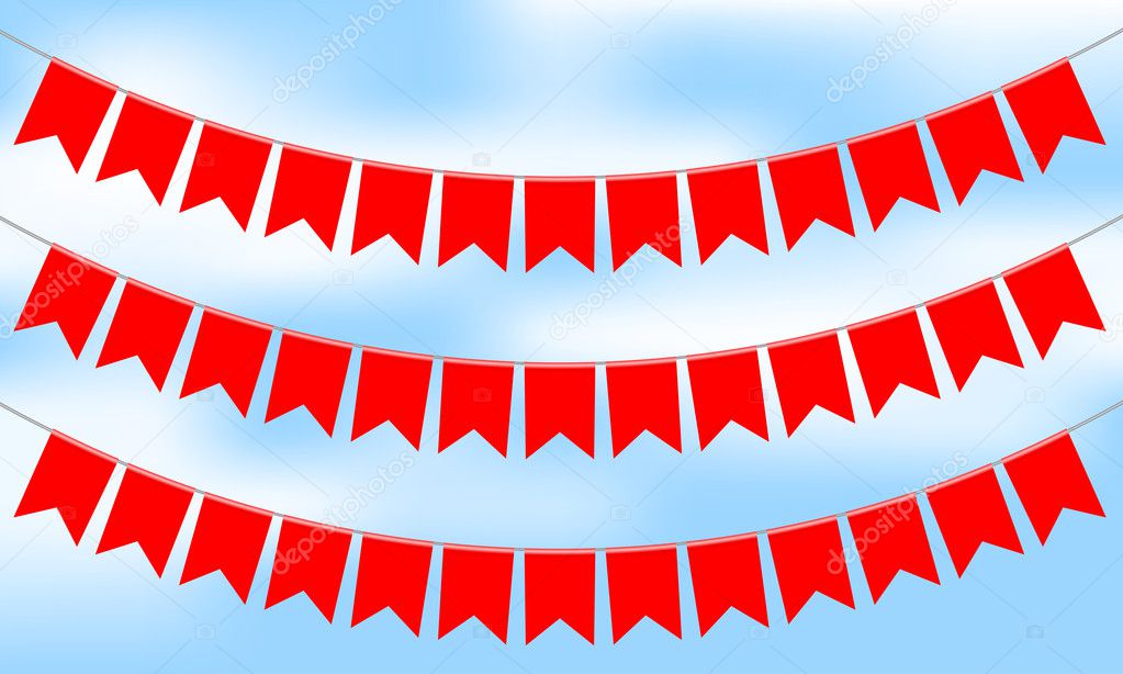 Vector illustration of red bunting
