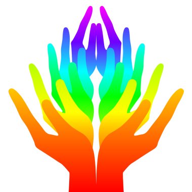 Spirituality, peace and love - colorful icon clipart
