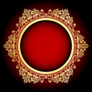 Vector red and gold frame clipart