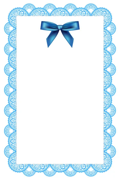 用花边和丝带的蓝色 & 白色背景 — 图库矢量图片