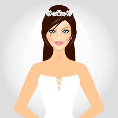Vector illustration of bride clipart