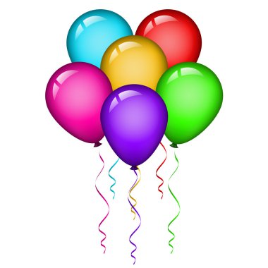 Vector illustration of colorful balloons clipart