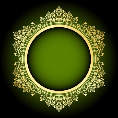 Vector green & gold frame clipart