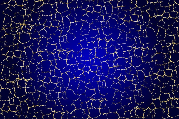 Синя текстура з золотими тріщинами — стоковий вектор