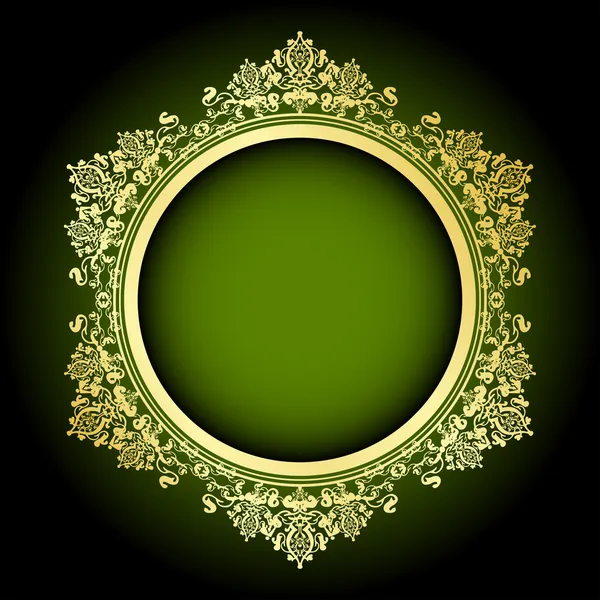 Векторный зеленый и золотой каркас — стоковый вектор
