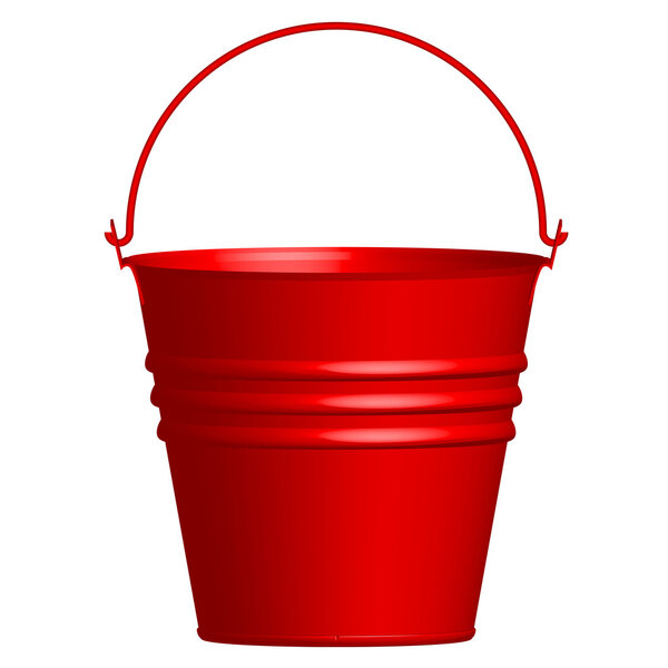 Vector illustration of red bucket