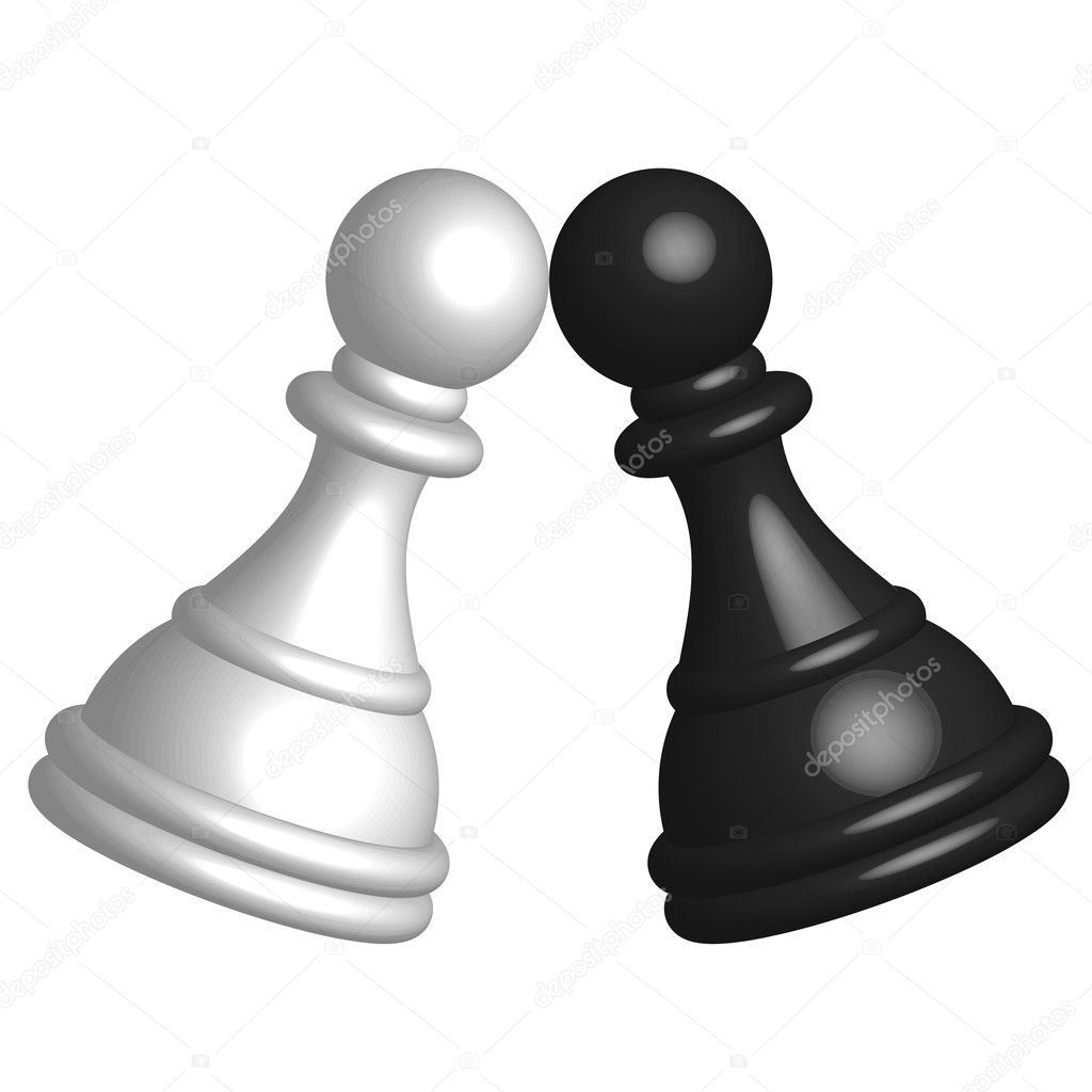Vector illustration of black and white pawn