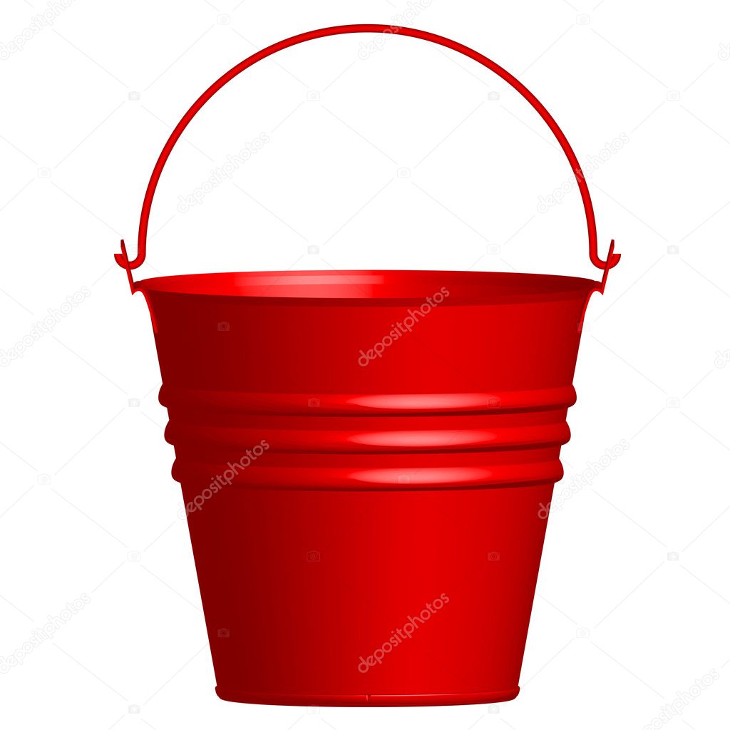 Vector illustration of red bucket