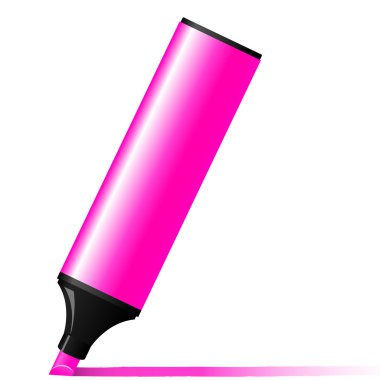 Vector illustration of pink marker clipart