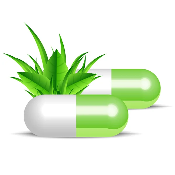 Illustration vectorielle de pilules naturelles — Image vectorielle