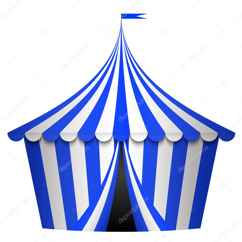 Vector illustration of blue circus tent