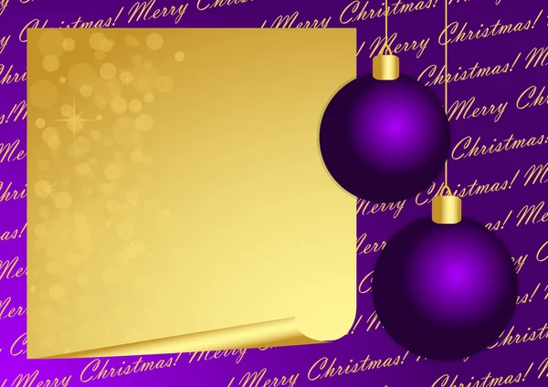 Marco púrpura Navidad — Vector de stock