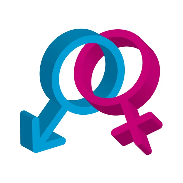 Férfi és női szimbólum — Stock Vector