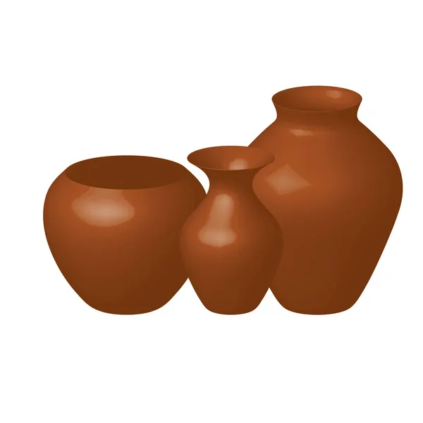 棕色花瓶 — 图库矢量图片