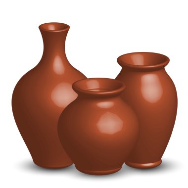 Vector illustration of vases clipart