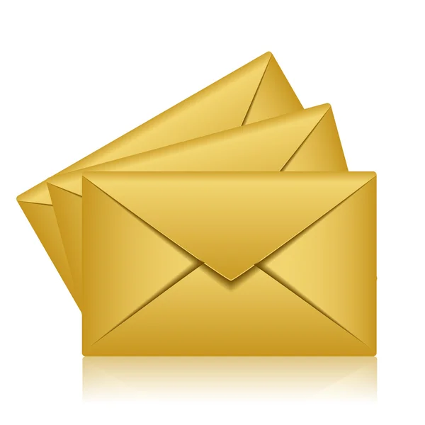 Illustration vectorielle des enveloppes dorées — Image vectorielle