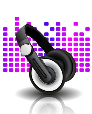 Vector illustration of headphones clipart