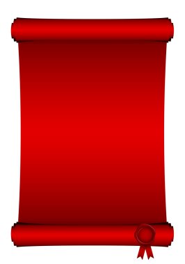 Vector illustration of red scroll clipart