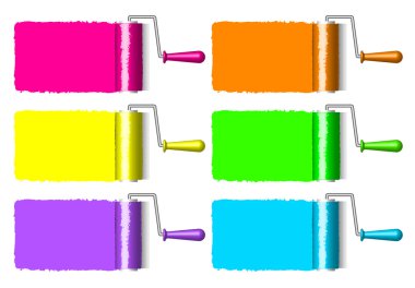 Colorful paint rollers clipart