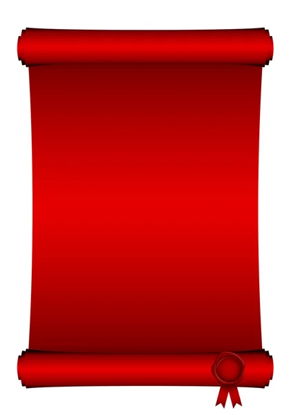 Ilustración vectorial de pergamino rojo — Archivo Imágenes Vectoriales