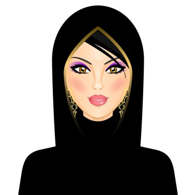 Vector illustration of arab woman clipart