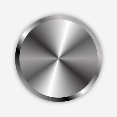 Vector illustration of chrome knob clipart