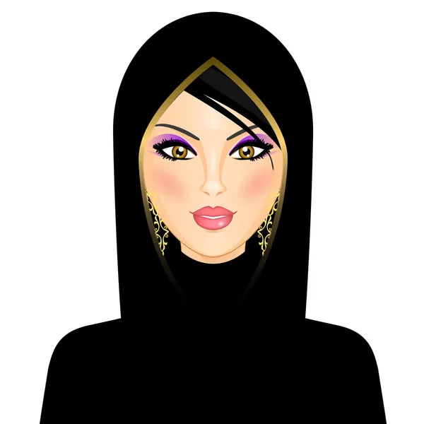 Ilustración vectorial de mujer árabe — Vector de stock