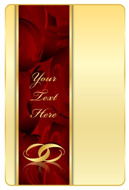 Vector gold & red background with rings clipart