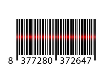 Vector barcode with laser beam clipart