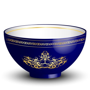 Vector illustration of blue bowl clipart