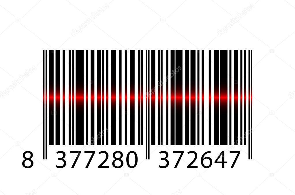 Vector barcode with laser beam